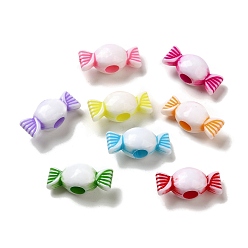 (52) Непрозрачная лаванда Непрозрачный акрил европейского бисера, ремесла стиль, конфеты, разноцветные, 10x24x10 мм, отверстие : 5 мм, 531 шт / 500 г