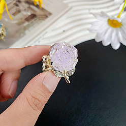 Сливовый Мини-заколки для волос из сплава роз с блестками и когтями, аксессуары для волос для женщин и девочек, слива, 30x22 мм