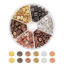 (52) Непрозрачная лаванда Плоские круглые латунные шариков прокладки, покрытие баррель, разноцветные, 8x2 мм, отверстие: 2 мм, 6 цвета, 50 шт / цвет, 300 шт / коробка