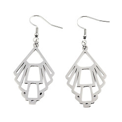 Нержавеющая Сталь Цвет Устойчивые к потускнению 201 серьги-подвески из нержавеющей стали, цвет нержавеющей стали, 61 мм, штифты : 0.6 мм