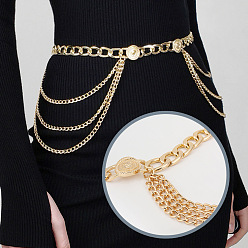 Золотой Многослойные цепочки для талии и живота из сплава с кисточками для женщин, золотые, 1130 мм