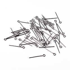 Черный Цвет Металла Латунный штифт, без кадмия и без свинца, металлический черный , Около 2.0 см в длину, толщиной 0.7 мм , Отверстие: около 2 мм, Около 9700 шт / 1000 г