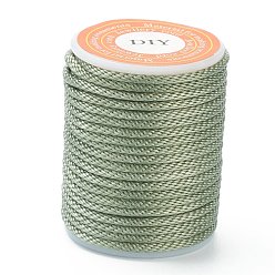 Темный Морско-зеленый Полиэстер плетеные шнуры, для изготовления ювелирных изделий из бисера, темно-зеленый, 1.5 мм, около 4.37 ярдов (4 м) / рулон