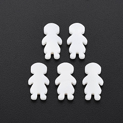 (404) Непрозрачное AB Кислое яблоко Естественных пресноводных стеклянные бусы, неокрашенными, девушка, цветочный белый, 16.5x9x2 мм, отверстие : 0.7 мм