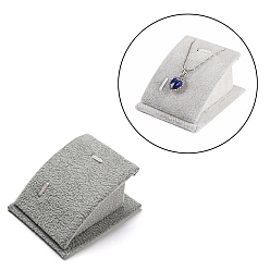 Темно-Серый Бархатные изогнутые витрины для ювелирных изделий, для ожерелья и подвески, темно-серый, 3.9x6.3x7.5 см