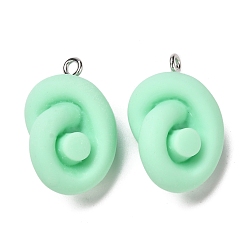Аквамарин Подвески из смолы, с железной фурнитурой, имитация еды, скрученные конфеты, аквамарин, 25x17x13 мм, отверстие : 2 мм