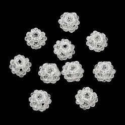 Quartz Crystal Natural Quartz Crystal Rock Crystal Woven Beads, Cluster Beads, Faceted, Round, 9~9.5mm, Hole: 1.6mm