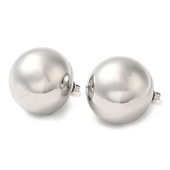 Платина Латунь серьги, полукруглый, платина, 19.5 мм
