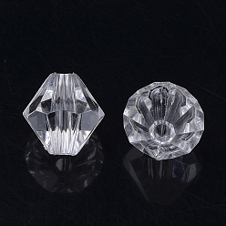 Прозрачный Прозрачные акриловые бусины, двухконусные, прозрачные, 5x5 мм, Отверстие : 1.5 мм , около 9433 шт / 500 г