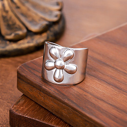 Нержавеющая Сталь Цвет 304 открытые кольца манжеты из нержавеющей стали, цветок, цвет нержавеющей стали, внутренний диаметр: 15~20 мм