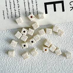 Cube Синтетические шарики Говлит, для изготовления ювелирных изделий, цветочный белый, кубические, 8x7.5x7.5 мм, отверстие : 2 мм