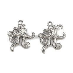 Осьминог Подвески из нержавеющей стали 304, анти-тускнение, осьминог, 22.5x20x6 мм, отверстие : 1.8 мм