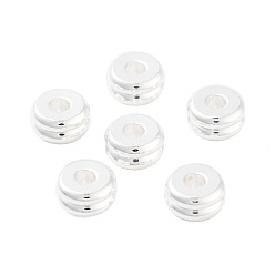 Посеребрённый Латунные бусины, без кадмия и без свинца, рондель, 925 серебро покрытием, 5.5x3 мм, отверстие : 1.8 мм