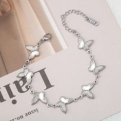 Бабочка 304 браслеты из нержавеющей стали ссылка для женщин, бабочка, 6 дюйм (15.3 см)