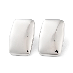 Нержавеющая Сталь Цвет Не тускнеет 304 серьга-гвоздик из нержавеющей стали, прямоугольные, цвет нержавеющей стали, 31.5x20.5 мм