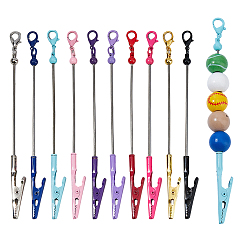 (52) Непрозрачная лаванда 10шт. 10 цвета металлические зажимы-крокодилы с застежками-карабинами, заметка картинка записка скрепки, разноцветные, 159 мм, 1 шт / цвет