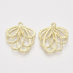 Light Gold Pendentifs en alliage, fleur, or et de lumière, 29x26x2.5mm, Trou: 1.6mm