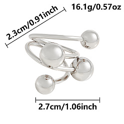 Нержавеющая Сталь Цвет 304 открытые кольца манжеты из нержавеющей стали, круглый шар, цвет нержавеющей стали, внутренний диаметр: регулируемый