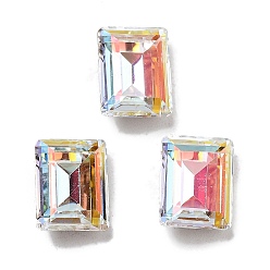 Light Crystal AB K 9 кабошоны из стеклянного страза, задние и задние, прямоугольные, свет кристалл AB, 10x8x5.5 мм