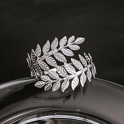 Платина Браслеты-манжеты из листового сплава для женщин, платина, внутренний диаметр: 2-3/4~3-1/8 дюйм (7~8 см)