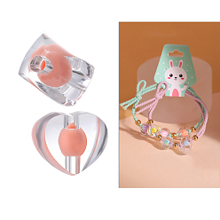 Коралловый 100 шт прозрачные акриловые бусины, бусина в бусине, сердце, коралл, 13x12 мм