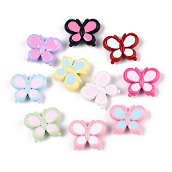 (52) Непрозрачная лаванда Бусины из сплава эмали для выпечки, бабочка, разноцветные, 13x15.6x5.8 мм, отверстие : 2 мм