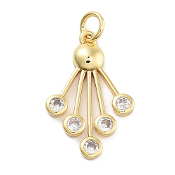 Прозрачный Стойка металлическая латунная микропрофилированная кубическая циркония подвески, долговечный, без свинца и без кадмия, кистями, прозрачные, 22.5x14x2.5 мм, отверстие : 3.5 мм