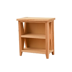 Сэнди Коричневый Миниатюрные 3 многоярусные деревянные стеллажи, для кукольного домика, прямоугольные, песчаный коричневый, 33x65x72 мм