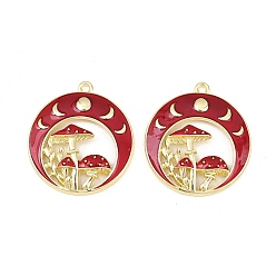 Золотой Подвески из эмали и сплава, амулеты в виде луны и гриба, золотые, 32.5x29x4.5 мм, отверстие : 1.5 мм