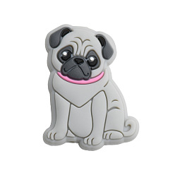 Гейнсборо Силиконовые фокальные бусины для корма для собак, светло-серые, 30x25 мм