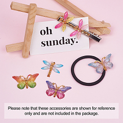 (52) Непрозрачная лаванда Кулоны из пластика своими руками, Бабочка и стрекоза, разноцветные, 36 шт / комплект