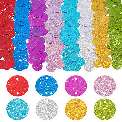 (52) Непрозрачная лаванда 320шт 8 цвета украшения аксессуары, пластиковые пайетки / блестки из пвх, плоско-круглые, разноцветные, 19x0.2 мм, отверстие : 1.4 мм, 40 шт / цвет