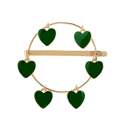 Зеленый Заколки для волос из сплава в форме сердца, зелёные, 55 мм