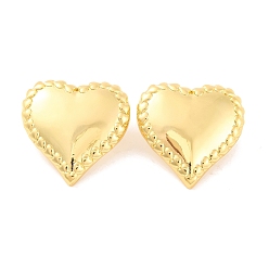 Настоящее золото 18K Латунные серьги-гвоздики для женщин, без свинца и без кадмия, сердце, реальный 18 k позолоченный, 30.5x30.5 мм