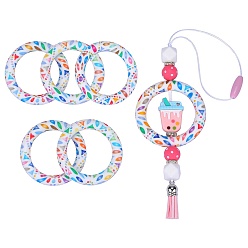 (52) Непрозрачная лаванда 5 шт. кольцо из экологически чистого пищевого силикона фокусные бусины, красочный, 65x9.5 мм, отверстие : 3 мм, внутренний диаметр: 44 мм