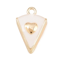 Настоящее золото 18K Латунные эмалевые подвески на день рождения, торт прелести, долговечный, стойки покрытие, без свинца и без кадмия, реальный 18 k позолоченный, 14.5x9.5x6.5 мм, отверстие : 1.5 мм