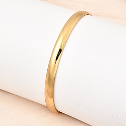 Doré  304 Bracelets simples en acier inoxydable pour femmes et hommes, placage ionique (ip), plaqué longue durée, or, diamètre intérieur: 2.36 pouce (6 cm)