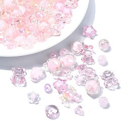 Pink 120шт 12 стили смешанные стили акриловые бусины, разнообразные, розовые, 5~16x8~22x5.5~15.5 мм, отверстие : 1.8~3 мм, 10 шт / стиль