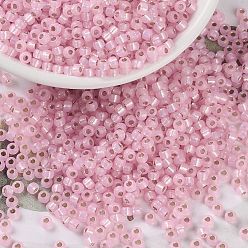 (RR643) Dyed Pink Silverlined Alabaster MIYUKI Round Rocailles Beads, Japanese Seed Beads, 8/0, (RR643) Dyed Pink Silverlined Alabaster, 3mm, Hole: 1mm, about 19000~20500pcs/pound