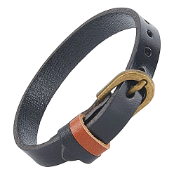 Черный Браслеты из коровьей кожи для мужчин и женщин, чёрные, 9-1/2 дюйм (24.1 см)
