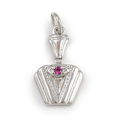 Платина Латунные микро проложить кубического циркония подвески, ваза очарование, с целью перехода в кольце, стойки покрытие, долговечный, без свинца и без кадмия, платина, 18.5x11x3.5 мм, отверстие : 3 мм