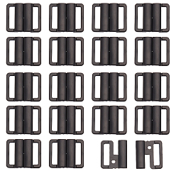 Черный 30шт. пластиковые зажимы для бикини, запасная часть застежки бюстгальтера, застежка на нижнее белье, чёрные, 25x20 мм, внутренний диаметр: 15 мм