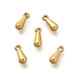 Настоящее золото 18K 201 прелести нержавеющей стали, очарование слезы, реальный 18 k позолоченный, 7x3 мм, отверстие : 0.8 мм
