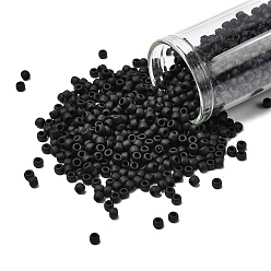 (49F) Opaque Frost Jet Тохо 8/0 круглые бусины, японский бисер, (49 f) непрозрачная морозная струя, 3 мм, отверстие : 1 мм, Около 10000 шт / фунт