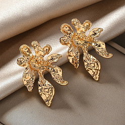 Цветок Серьги сплава, золотые, цветок, 40x27 мм