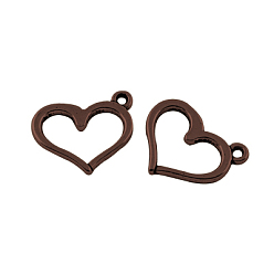 Красная Медь Подвески в античном стиле , без кадмия, без никеля и без свинца, Тибетский сплав стиль, сердце, Красная медь, 13x16x2 мм, отверстие : 2 мм