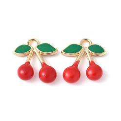 Золотой Подвески из эмали и сплава, черри прелести, стойки покрытие, без кадмия, без никеля и без свинца, золотые, 16x15.5x4.5 мм, отверстие : 2.5 мм