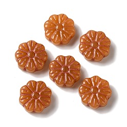 Шоколадный Непрозрачные бусины лэмпворк, цветок, цвет шоколада, 15x6 мм, отверстие : 1 мм, Около 45~55 шт / 100 г