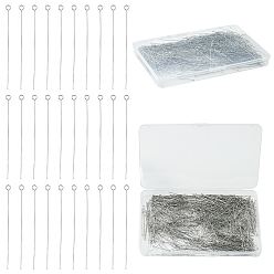 Нержавеющая Сталь Цвет 800 шт. 304 штифты с проушинами из нержавеющей стали, цвет нержавеющей стали, 50 мм, штифты : 0.6 мм, отверстие : 2 мм, 800 шт / комплект