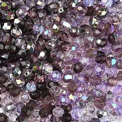 Фиолетовый Полированные чешские стеклянные бусины, граненые, ананас, фиолетовые, 6x5.5~6 мм, отверстие : 1.2 мм, около 360 шт / упаковка
